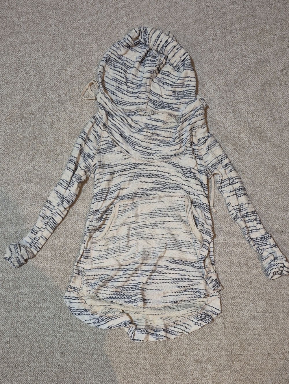BDG Urban Outfitters Hooded Sweater – Gray Black Striped Sleeves